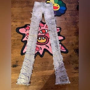 Super stacked denim jeans